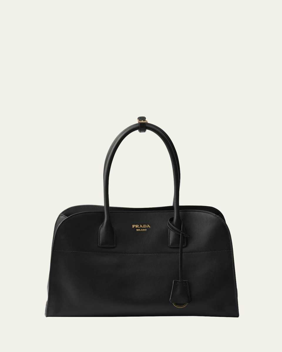 Soft Grain Leather Top-Handle Bag
